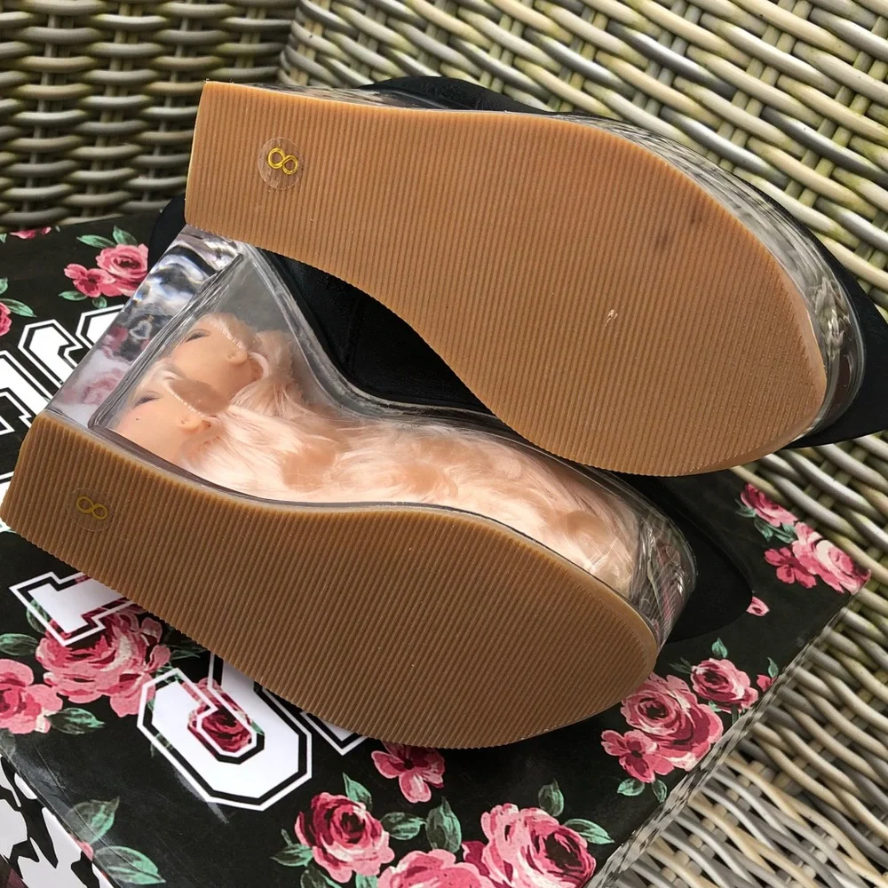 Jeffrey Campbell Icy Barbie Boots 8 Doll Head NEW - Picture 11 of 16